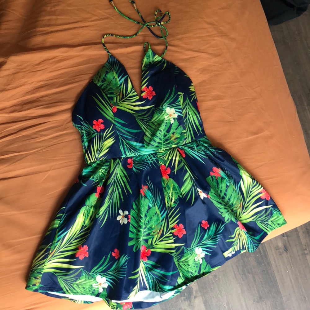 Halter romper dress. Size L